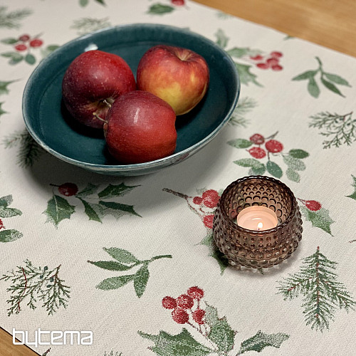 Nappe et foulard de Noël VERT HOUILLE