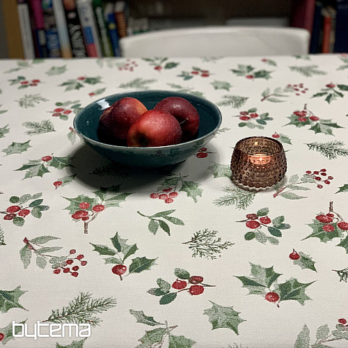 Nappe et foulard de Noël VERT HOUILLE