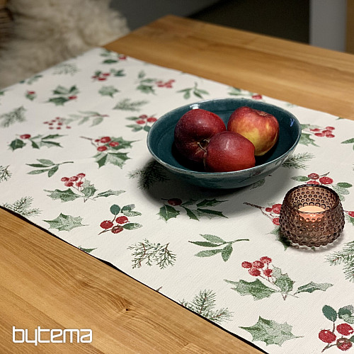 Nappe et foulard de Noël VERT HOUILLE