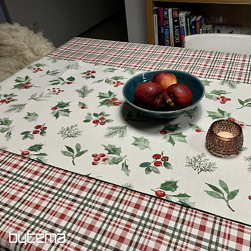 Nappe et foulard de Noël VERT HOUILLE