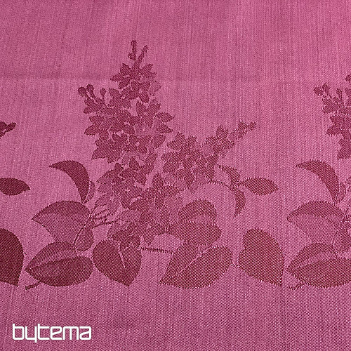 Nappe à fleurs damassées bordeaux 120x140