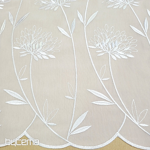 Rideau de luxe GERSTER 11868 broderie blanche