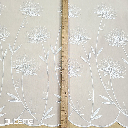 Rideau de luxe GERSTER 11868 broderie blanche