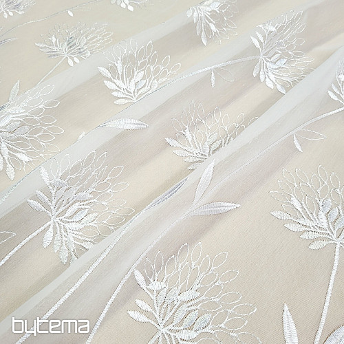 Rideau de luxe GERSTER 11868 broderie blanche