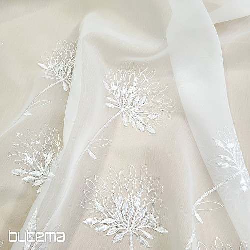 Rideau de luxe GERSTER 11868 broderie blanche