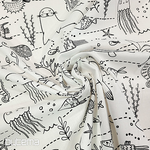 Peinture sur tissu MONDE SOUS-MARIN