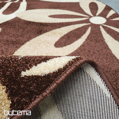 Tapis ovale marron foncé cacao FLEUR