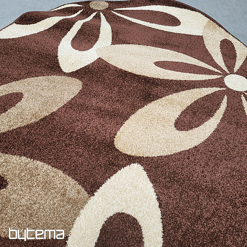 Tapis ovale marron foncé cacao FLEUR