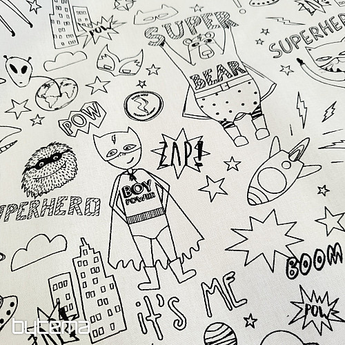 SUPER-HÉROS peinture sur tissu