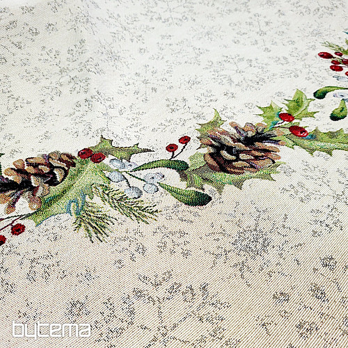 Nappe ronde en tapisserie de Noël PIN et GUI