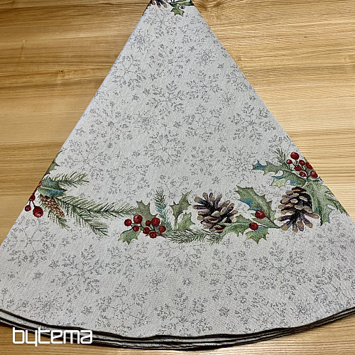 Nappe ronde en tapisserie de Noël PIN et GUI