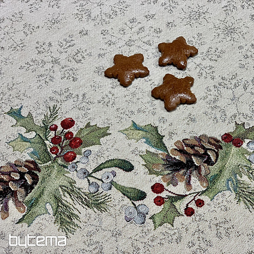 Nappe ronde en tapisserie de Noël PIN et GUI