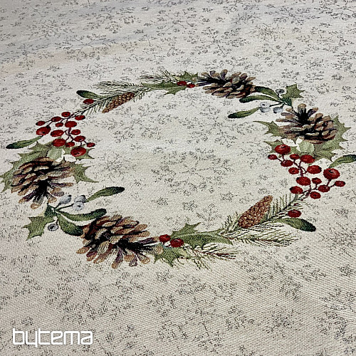 Nappe ronde en tapisserie de Noël PIN et GUI