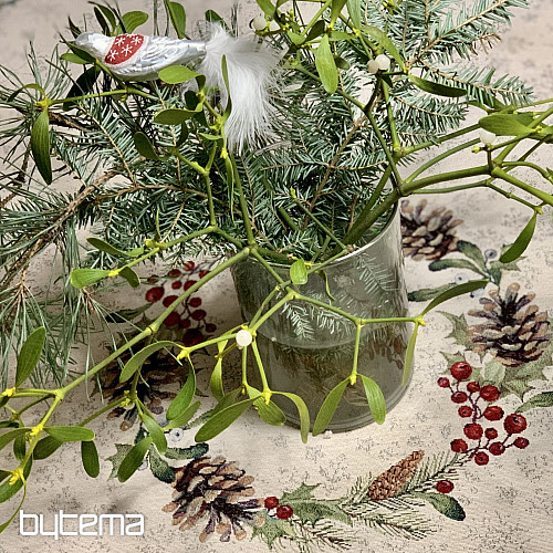 Nappe ronde en tapisserie de Noël PIN et GUI