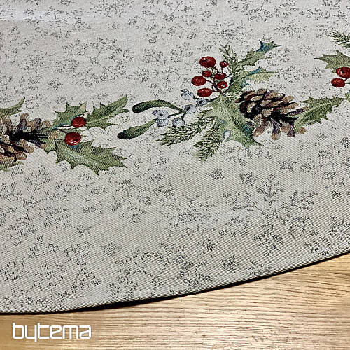 Nappe ronde en tapisserie de Noël PIN et GUI