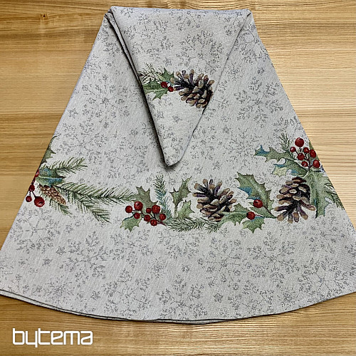 Nappe ronde en tapisserie de Noël PIN et GUI