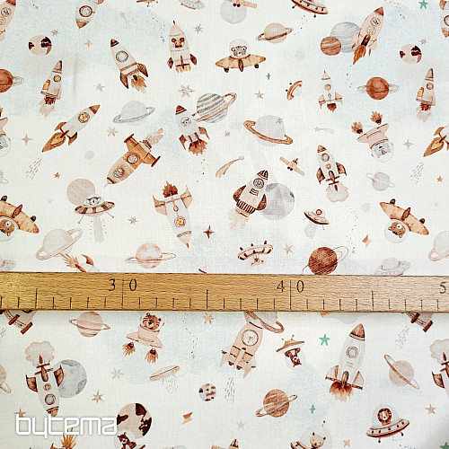 Tissu en coton SPACE FUZBUZ