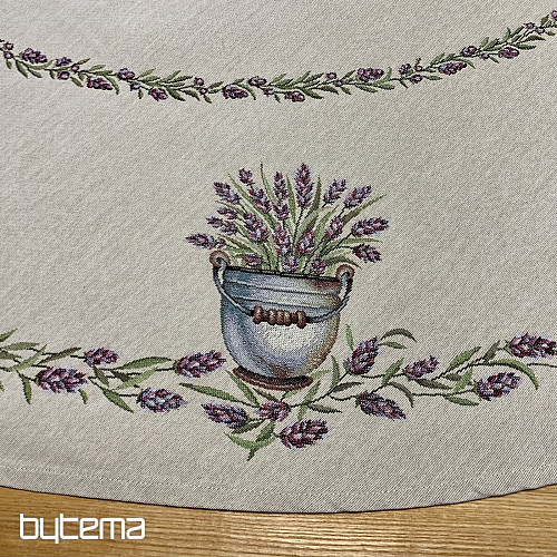 Nappe ronde en tapisserie LAVANDE