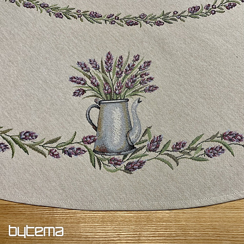 Nappe ronde en tapisserie LAVANDE