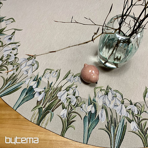 Nappe ronde en tapisserie à motifs de flocons de neige