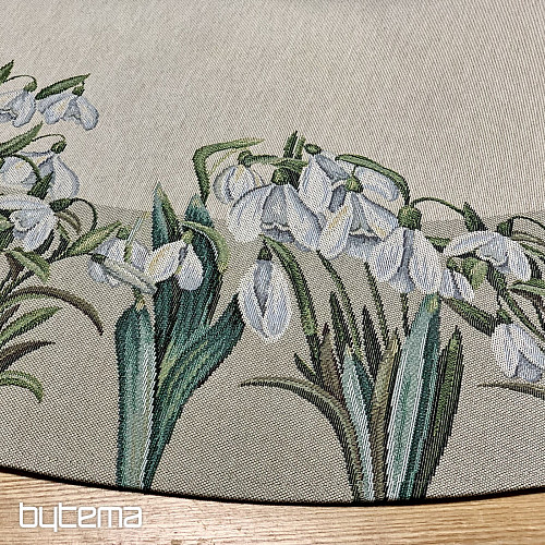Nappe ronde en tapisserie à motifs de flocons de neige