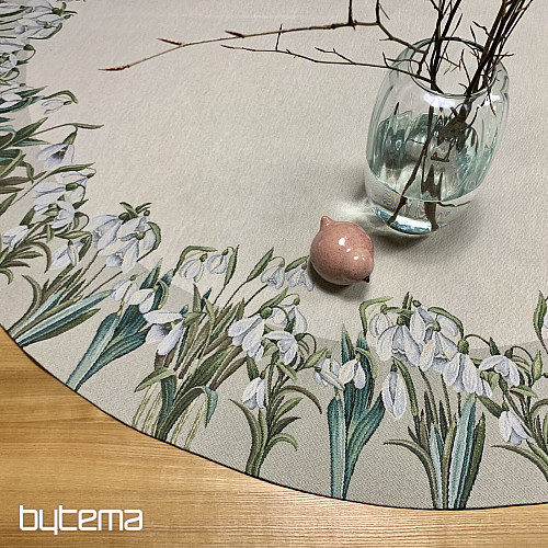 Nappe ronde en tapisserie à motifs de flocons de neige