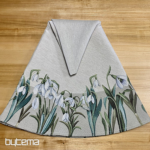 Nappe ronde en tapisserie à motifs de flocons de neige