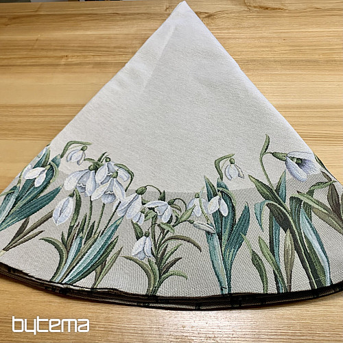 Nappe ronde en tapisserie à motifs de flocons de neige