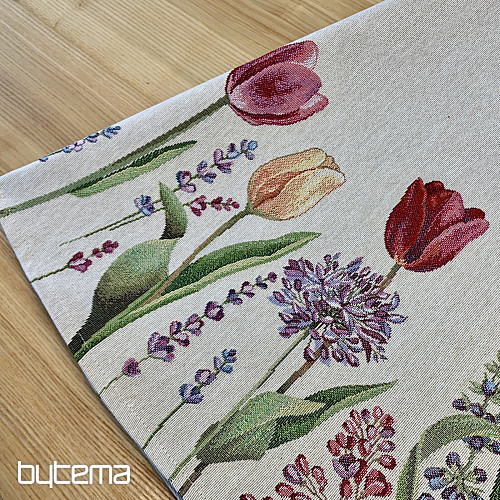 Nappe ronde en tapisserie TULIPES PRINTEMPS III