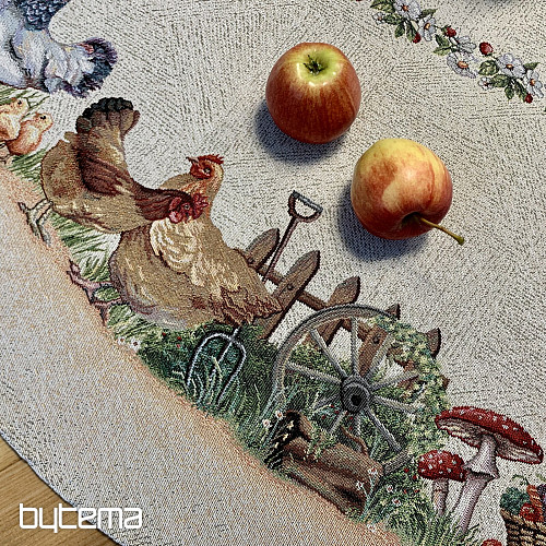 Nappe ronde en tapisserie ROCK BY THE FENCE