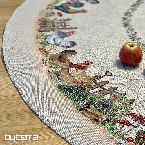 Nappe ronde en tapisserie ROCK BY THE FENCE