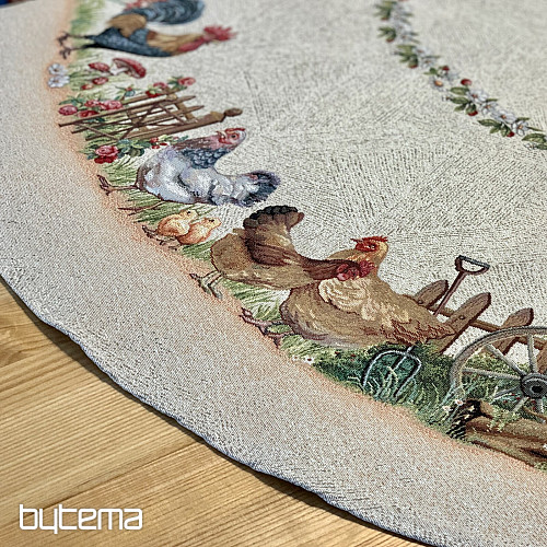 Nappe ronde en tapisserie ROCK BY THE FENCE