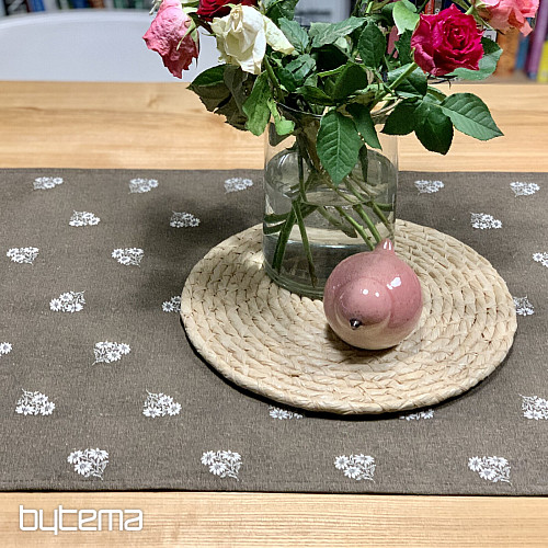 Écharpe jacquard FLEURS ALPINES MARRON