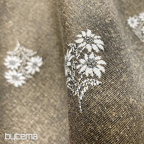 Écharpe jacquard FLEURS ALPINES MARRON