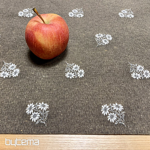 Écharpe jacquard FLEURS ALPINES MARRON