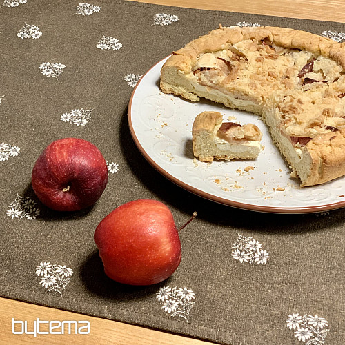 Écharpe jacquard FLEURS ALPINES MARRON