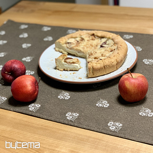 Écharpe jacquard FLEURS ALPINES MARRON