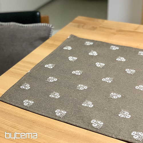 Écharpe jacquard FLEURS ALPINES MARRON