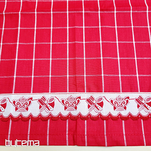 SERVIETTES ROUGES DE GRAND-MÈRE AVEC UN CERF