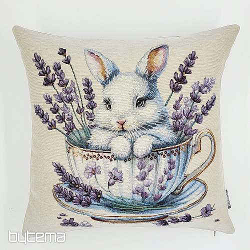 Taie d'oreiller en tapisserie LIÈVRE EN PORCELAINE