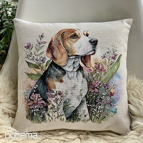 Taie d'oreiller en tapisserie Beagle dans le pré
