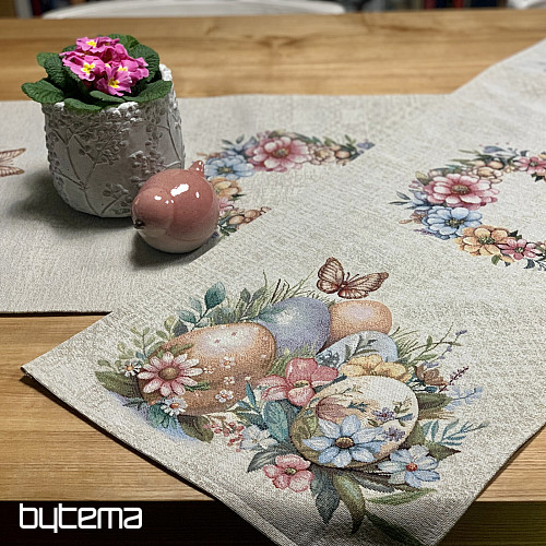 Nappe et foulard de Pâques ŒUFS DANS LHERBE