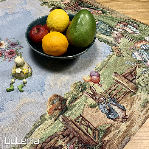 Nappe et foulard en tapisserie - Voyage de Pâques