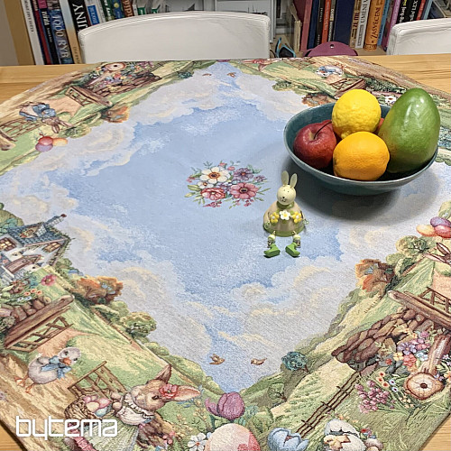 Nappe et foulard en tapisserie - Voyage de Pâques