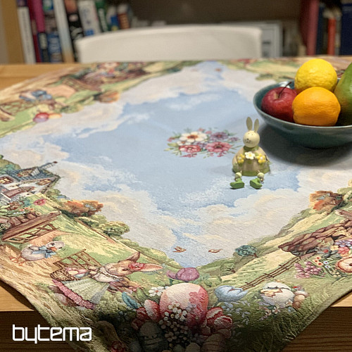 Nappe et foulard en tapisserie - Voyage de Pâques