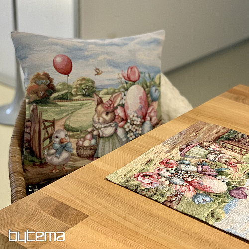 Nappe et foulard en tapisserie - Voyage de Pâques