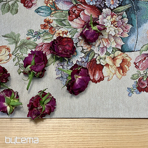 Nappe en tapisserie et foulard BOUQUET DE PRINTEMPS