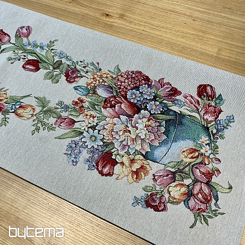 Nappe en tapisserie et foulard BOUQUET DE PRINTEMPS