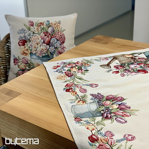 Nappe en tapisserie et foulard BOUQUET DE PRINTEMPS