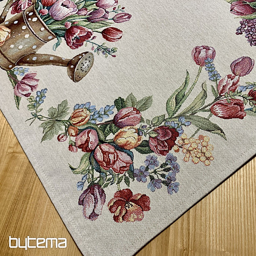 Nappe en tapisserie et foulard BOUQUET DE PRINTEMPS